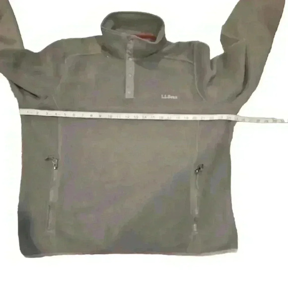L.L. Bean Mens Gray Polartec Fleece Pullover Warm Layering Sweater L - Picture 11 of 13